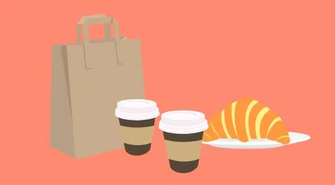 Coffee Take Away Set Illustrazione stock