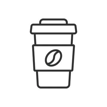 Coffee takeaway cup icon in line design. coffee to go disposable cup cafe drink Stock Illustration
