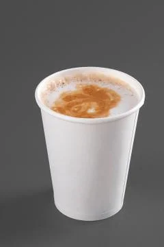 Coffee in takeaway cup mockup or mock ups on gray background Stock Photos