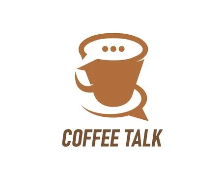 Coffee talk communication icon, chat Stock Illustration