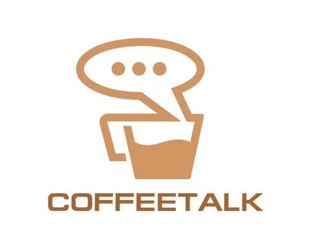 Coffee talk icon cappuccino cup chat speech bubble Stock Illustration