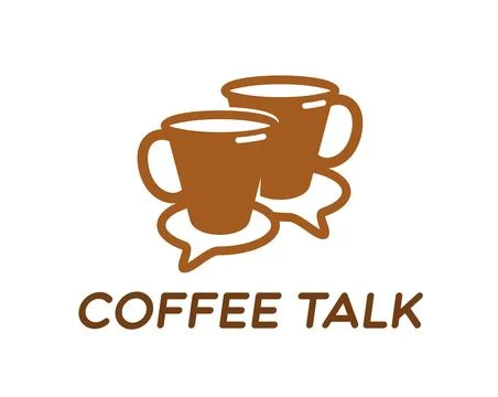 Coffee talk icon, chat communication symbol Illustration