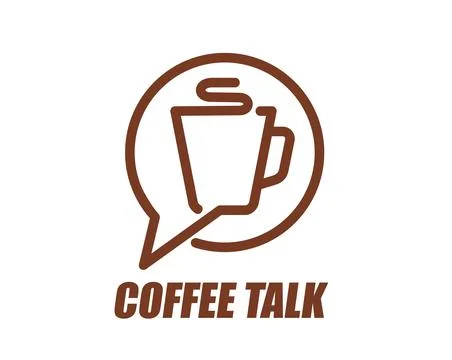 Coffee talk icon with communication chat bubble Stock Illustration