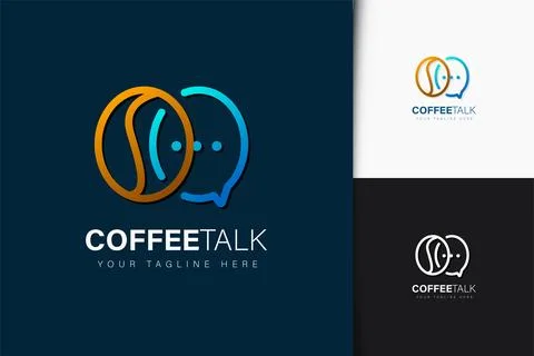 Coffee talk logo design with gradient Stock Illustration