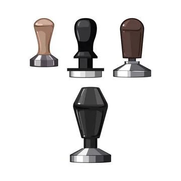 Coffee tampepr collection for making espresso beverage Stock Illustration