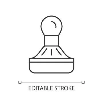 Coffee tamper linear icon Stock Illustration