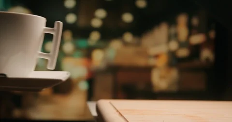 Coffee / tea cup and coffee shop Stock Footage 127404070