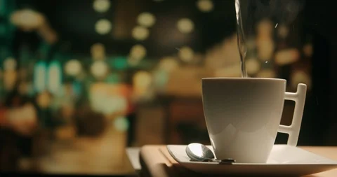 Coffee / tea cup and coffee shop Stock Footage 127404085