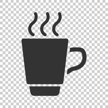Coffee, tea cup icon in flat style. Coffee mug vector illustration on isolate Stock Illustration