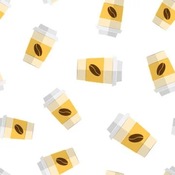 Coffee, tea cup icon seamless pattern background. Coffee mug vector illustrat Stock Illustration