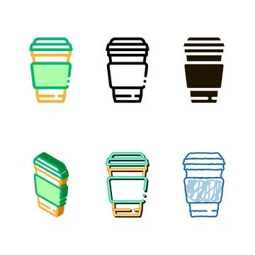 Coffee tea drink cup package packaging designs vector icon Stock Illustration