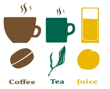 Coffee tea juice Stock Illustration