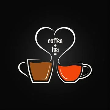 Coffee tea love concept background Stock Illustration