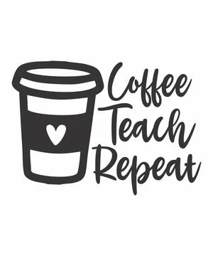 Coffee teach repeat Illustrazione stock