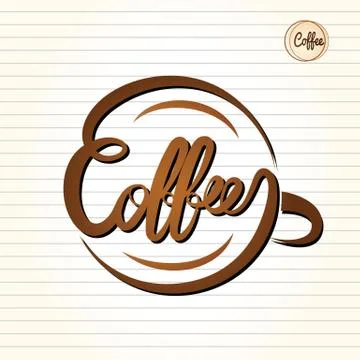Coffee text design Stock Illustration