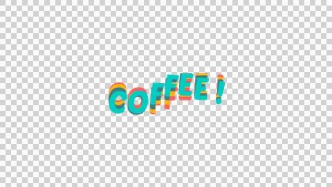 'Coffee!' text with wave effect on transparent background. Stock Illustration