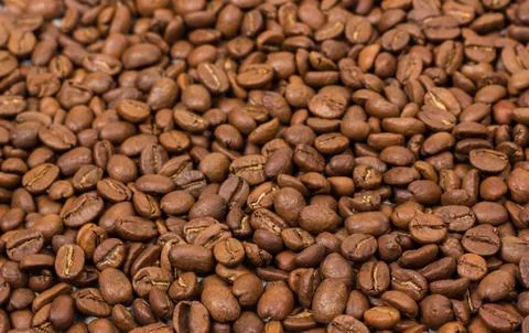 Coffee texture. coffee beans as background wallpaper. arabica cofee bean Stock Photos