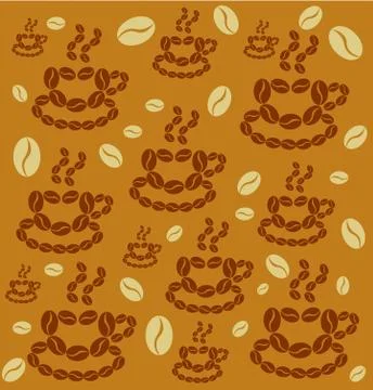 Coffee texture - cups made of coffee beans. vector illustration Stock Illustration