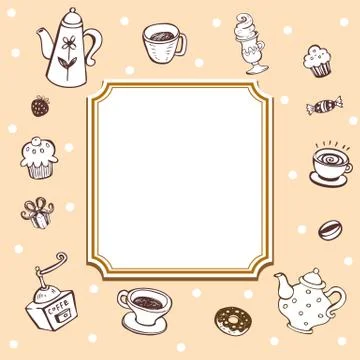 Coffee theme Background Stock Illustration