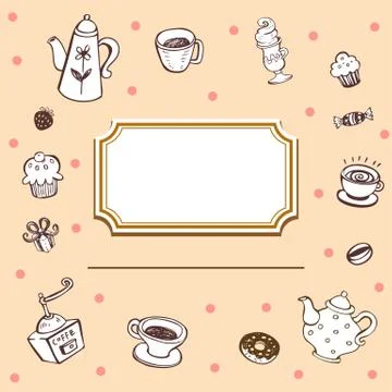 Coffee theme Background Stock Illustration