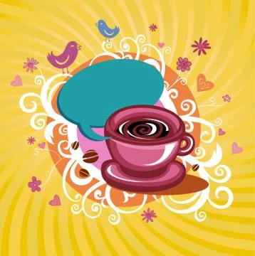 Coffee theme Background Stock Illustration