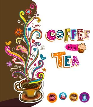 Coffee theme Background Stock Illustration