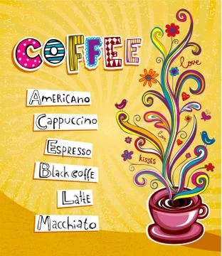 Coffee theme Background Stock Illustration