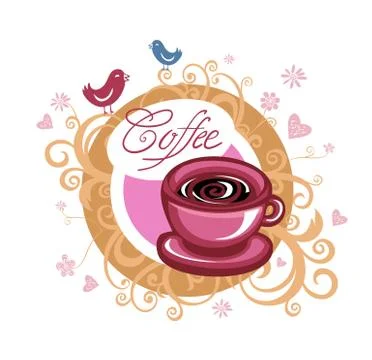 Coffee theme Background Stock Illustration