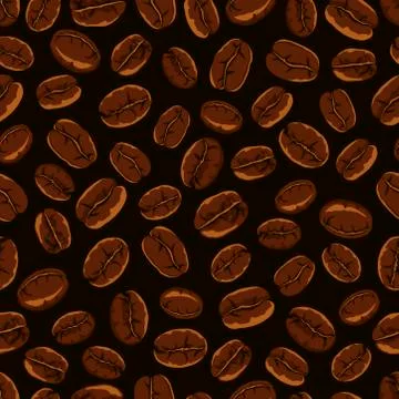 Coffee theme. Coffee beans seamless pattern Illustrazione stock