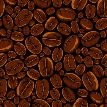Coffee theme. Coffee beans seamless pattern イラスト素材