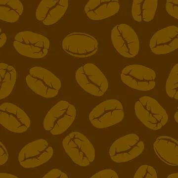 Coffee theme. Coffee beans seamless pattern in shades of raw umber Stock Illustration