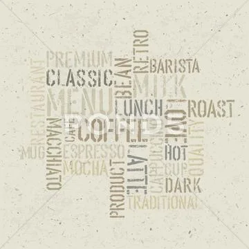 Coffee themed poster design template. vector, eps10 Stock Illustration