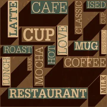 Coffee themed seamless retro background, vector 库存插图