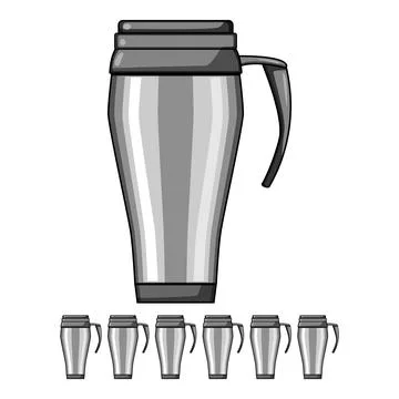 Coffee thermos cup cartoon vector graphic Stock Illustration