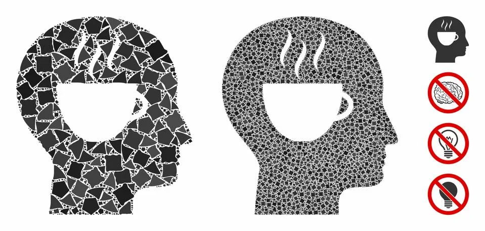 Coffee thinking Composition Icon of Uneven Elements Stockillustratie