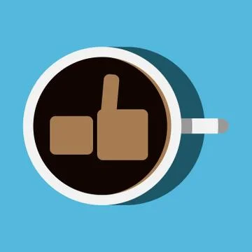 Coffee with thumb up Stock Illustration