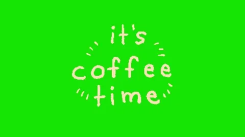 Coffee time animation on green screen Stock Footage 329398611