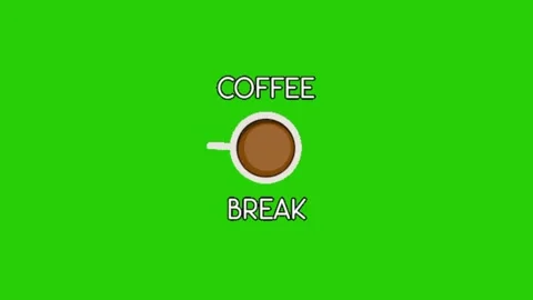 Coffee time animation on green screen 库存影片 333561112