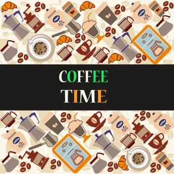 Coffee time background Illustrazione stock