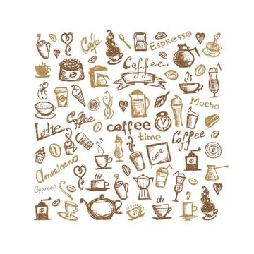 Coffee time, background for your design Stock Illustration
