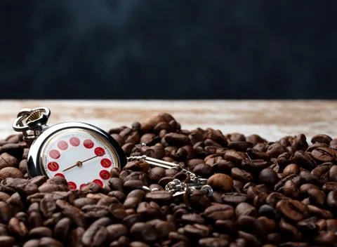 Coffee time with blue background Foto stock