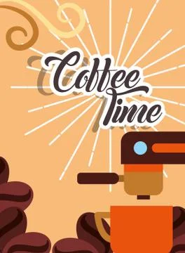 Coffee time card Stock Illustration