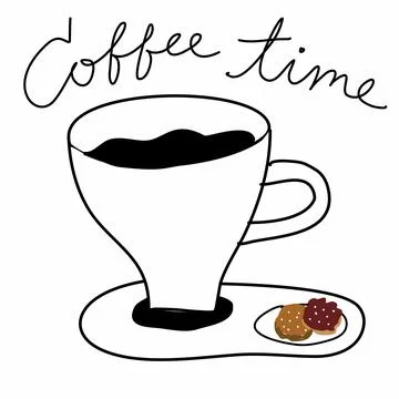 Coffee time cartoon vector Stock Illustration
