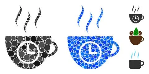 Coffee Time Composition Icon of Spheric Items Illustrazione stock