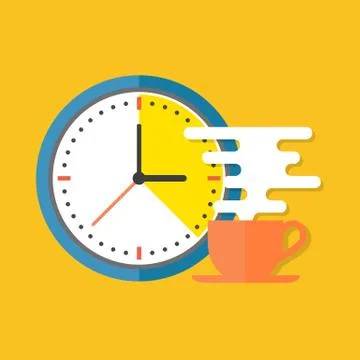 Coffee time concept. Flat design stylish. Isolated on color background Stock Illustration