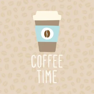 Coffee time. Cup to go. Stock Illustration