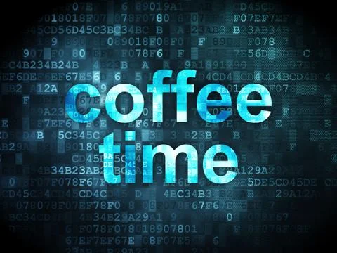 Coffee Time on digital background Stock Illustration