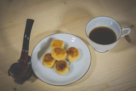 Coffee at the time of drinking Stock Photos