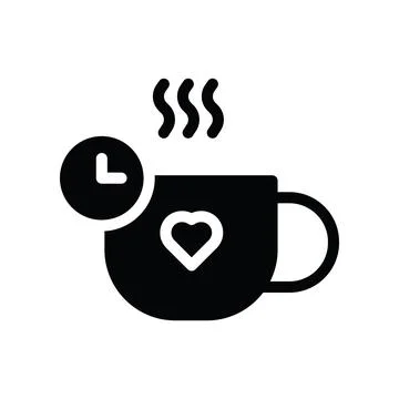 Coffee time Glyph icon Stock Illustration