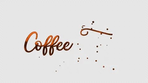 Coffee Time Handwriting Animation Mocha 4K Transparent Background 库存影片 342755378
